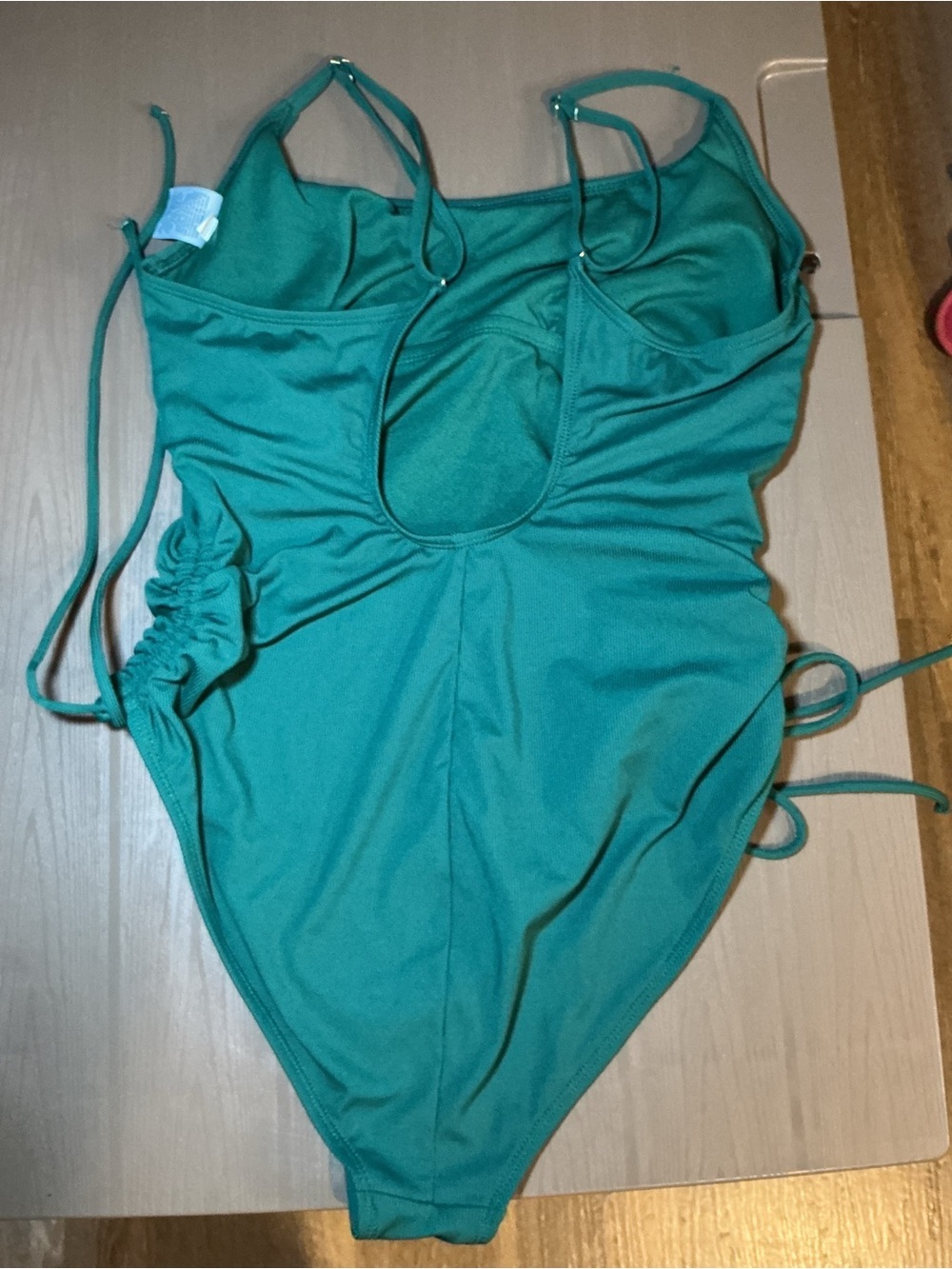 Teal Ruched One-Piece Swimsuit - Picture 5 of 7
